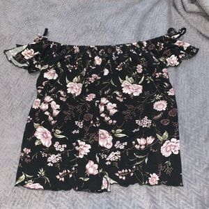 Floral off the shoulder shirt
